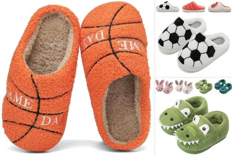 Detailed view of Best Boys Fuzzy Slippers – Cozy Non-Slip Comfort