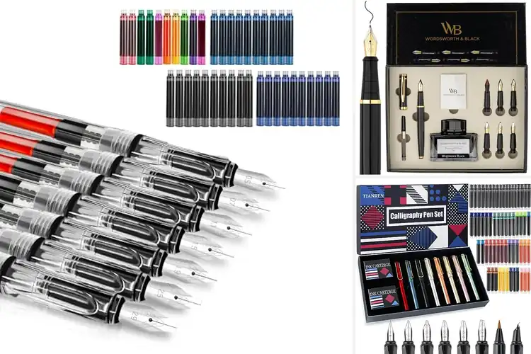 Detailed view of best fountain pen sets for calligraphy