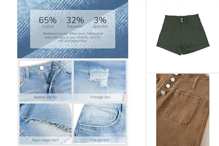 Detailed view of Best High Waisted Shorts