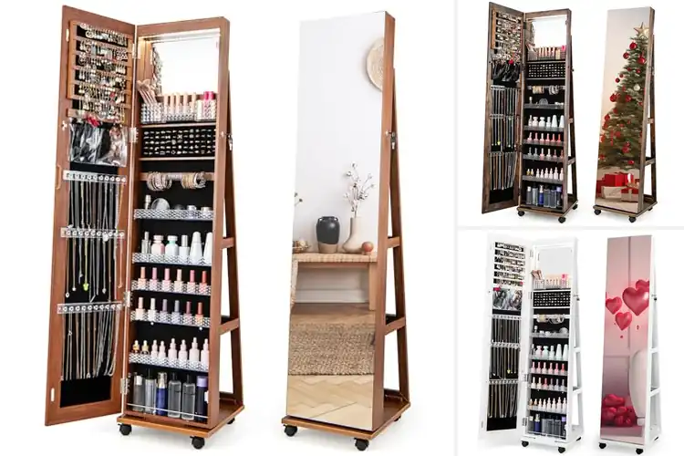 Detailed view of Best Jewelry Cabinet Armoires With Wheels
