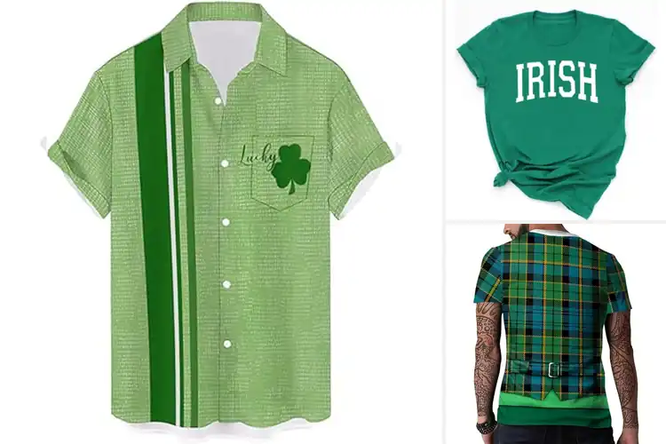 Detailed view of Best Shamrock Print Shirts